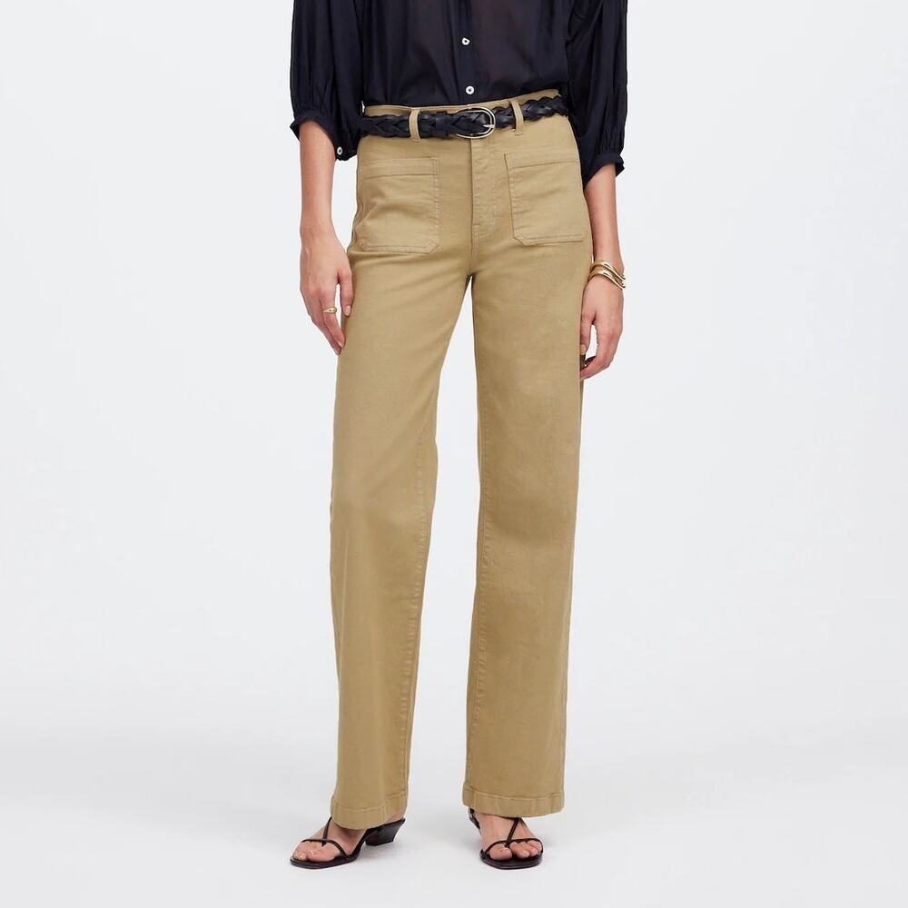 Madewell The Emmett Wide Leg Patch Pocket Pant Heritage Khaki Size 33 NWT